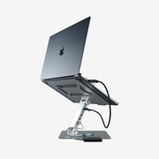Ironwill® Essentials Laptop Standaard & Hub - Silver